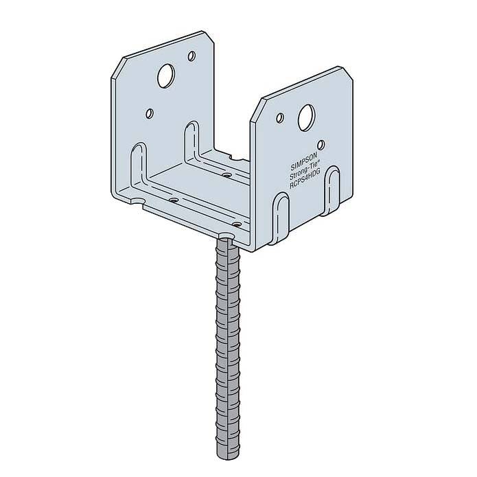 Simpson Strong-Tie RCPS 4x4 RGH Selle d'abri d'auto avec barres d'armature