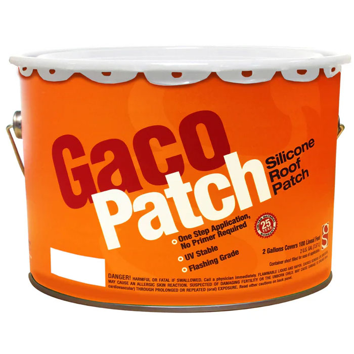 GacoPatch Scellant de réparation de toit en silicone – Seau de 2 gallons (plusieurs couleurs)