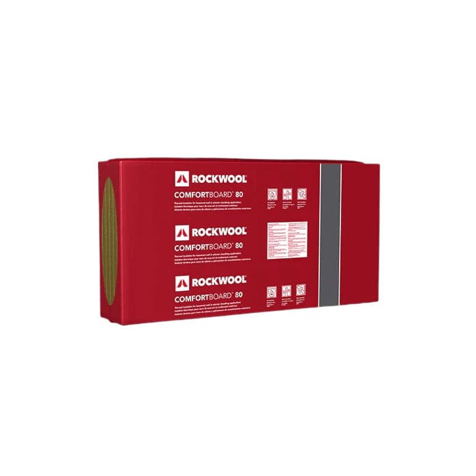 1 inch x 2' x 4' Rockwool Comfortboard 80 - (80 square foot per pack) - Warehoos