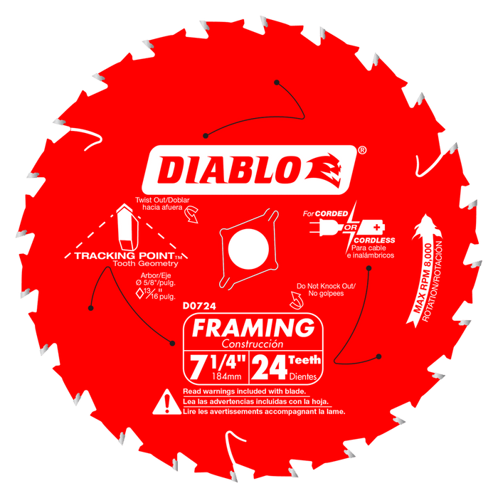 Diablo 7-1/4 in. x 24 Tooth Framing Saw Blade - Warehoos