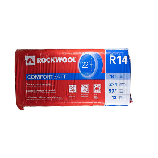 Rockwool Comfortbatt® R14 x 24" OC Mineral Wool Batt Insulation (60.1 sqft)